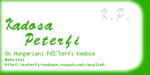 kadosa peterfi business card
